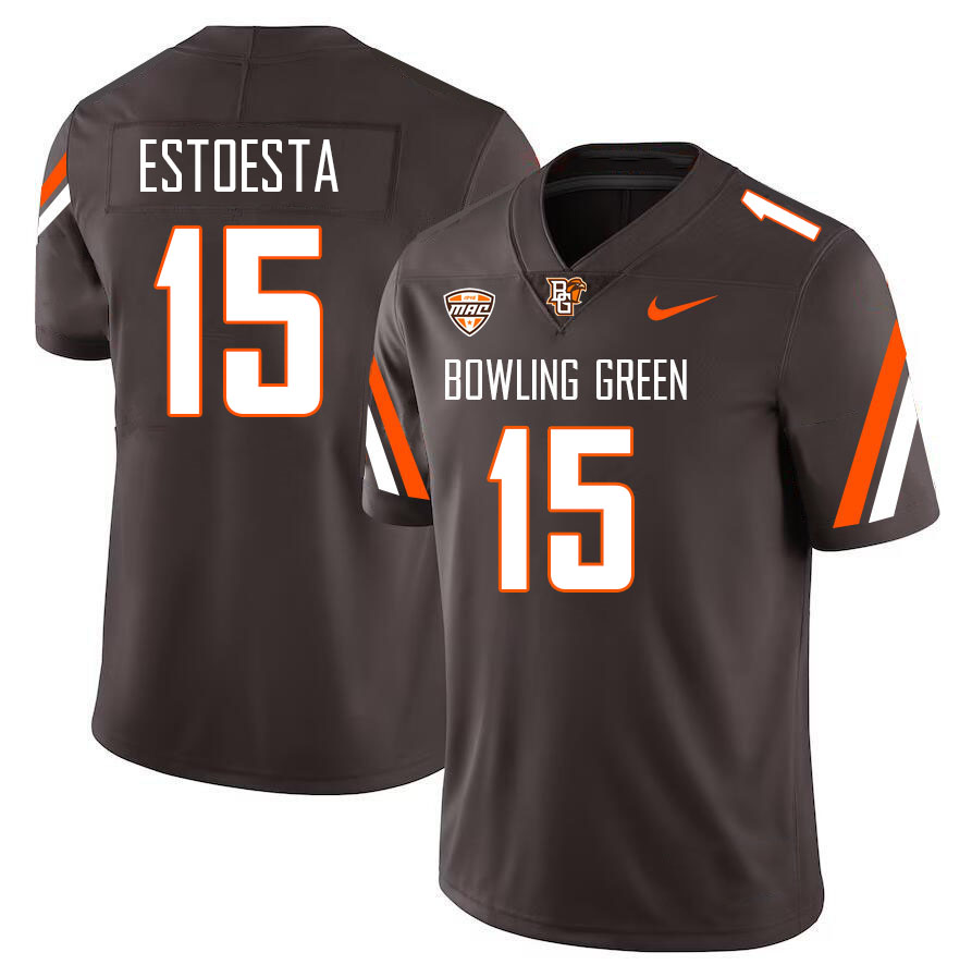 Bowling Green State Falcons #15 Preston EstoEsta College Football Jerseys Stitched-Brown